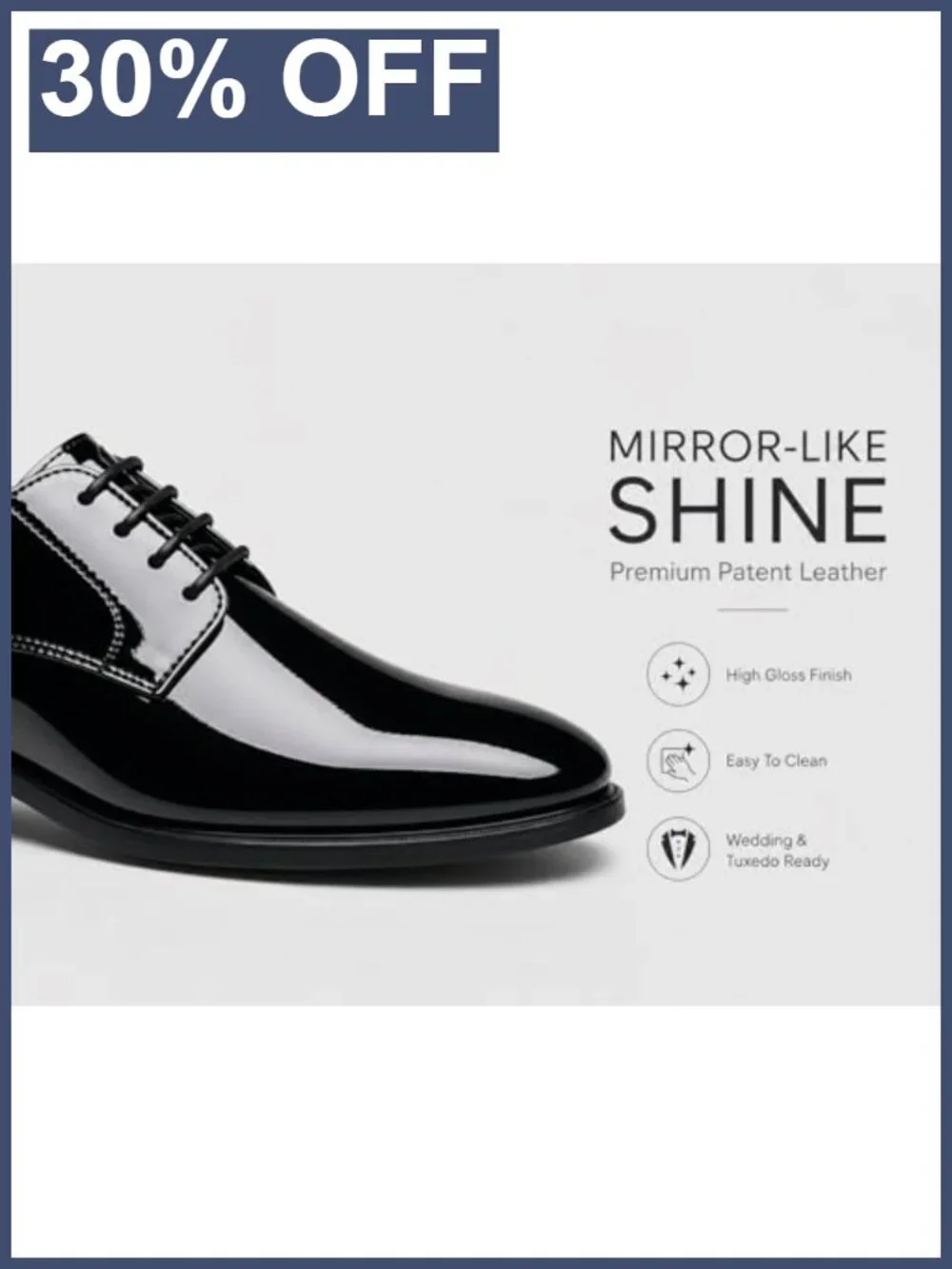 Men's Oxford Dress Shoes Formal Patent Faux Leather Lace-Up Wedding